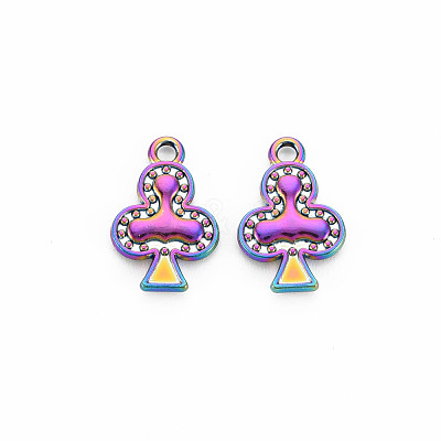 Rack Plating Rainbow Color Alloy Pendantsd PALLOY-S180-375-1