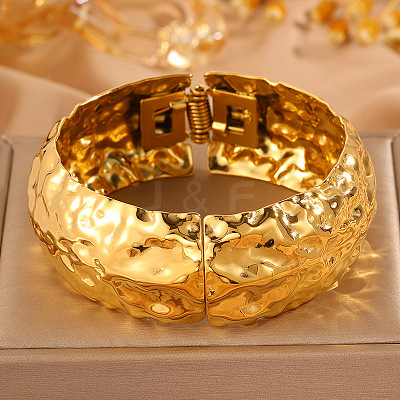Textured 304 Stainless Steel Hinged Bangles for Women WG45BC2-03-1