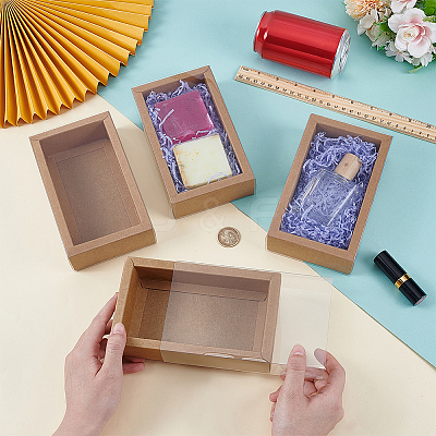 Kraft Paper Cardboard Gift Drawer Boxes CON-WH0085-129C-1