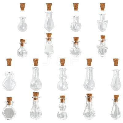 9Pcs 9 Styles Glass Bottles AJEW-YW0002-17-1