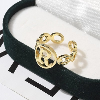 Brass Open Cuff Rings for Women RJEW-K289-01G-R-1