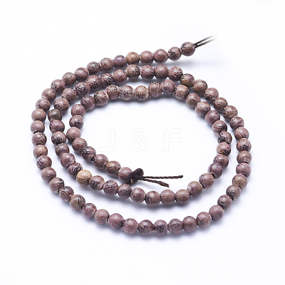 Natural Sandalwood Beads Strands WOOD-P011-01-6mm-1