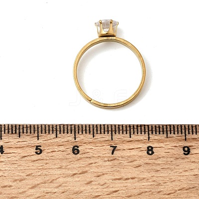 304 Stainless Steel Pave Cubic Zirconia Finger Rings for Women RJEW-B161-02G-01-1