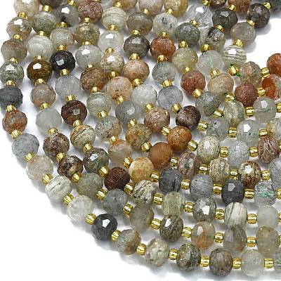 Natural Lodolite Quartz Beads Strands G-K389-E37-01-1