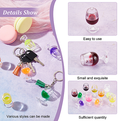 22Pcs 11 Colors Transparent Resin Pendants RESI-OC0001-61-1