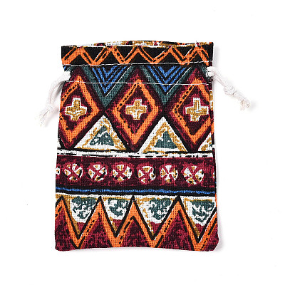 Ethnic Style Burlap Packing Pouches ABAG-N009-06B-01-1