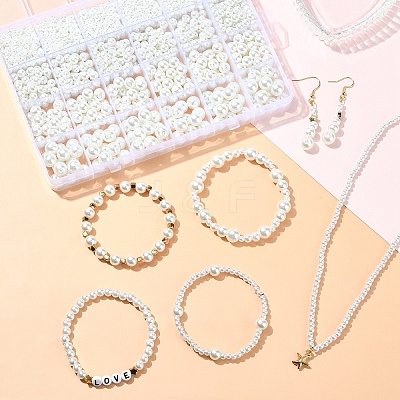 1800Pcs Baking Paint Pearlized Glass Pearl Round Beads HY-YW0001-10-1