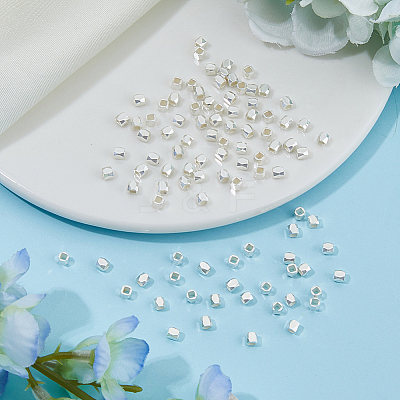 100Pcs Brass Spacer Beads KK-FI0001-02B-S-1
