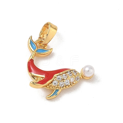 Brass Enamel Pendants RB-CBA2CEF-01G-01-1