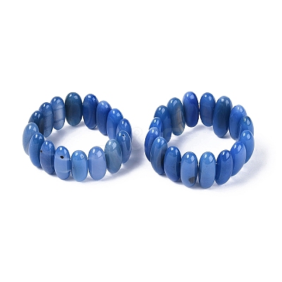 Oval Natural Agate Beaded Stretch Bracelets for Women Men G-Q601-23C-1