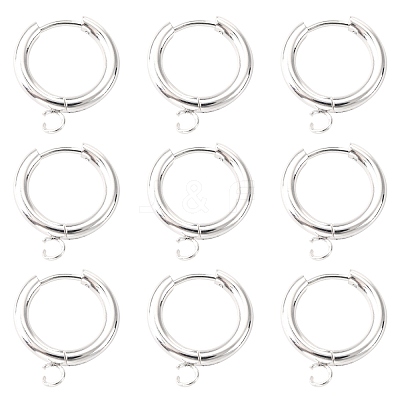 201 Stainless Steel Huggie Hoop Earring Findings STAS-P283-01D-S-1