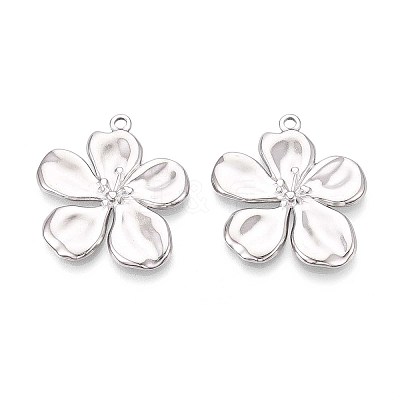 304 Stainless Steel Flower Pendants LS-STAS-T067-30P-1