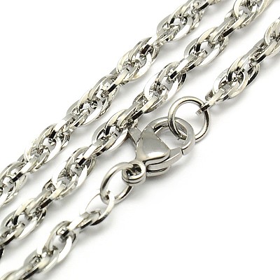 Tarnish Resistant Fashionable 304 Stainless Steel Rope Chain Necklace Making STAS-A028-N039P-S-1
