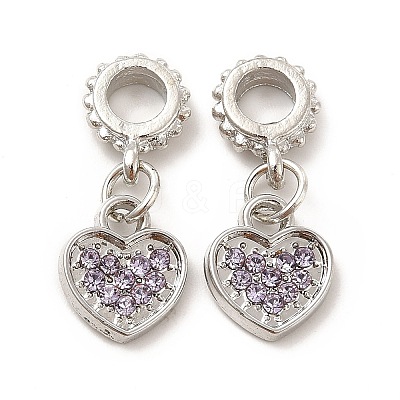 Rack Plating Alloy Rhinestone European Dangle Charms PALLOY-P289-14P-01-1