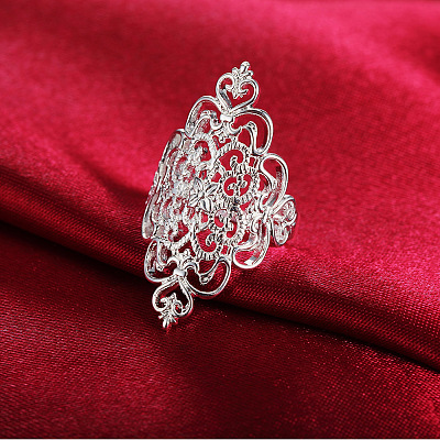 Hollow Out Flower Brass Finger Rings for Women FS-WG816AE-02-1