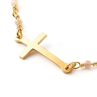 Cross Link Bracelet BJEW-JB06865-04-1
