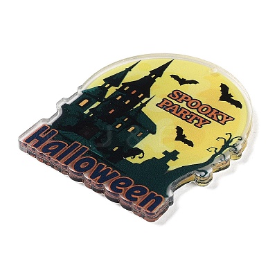 Halloween Theme Double Sided Printed Acrylic Big Pendants OACR-Z023-02M-1