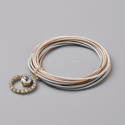 Iron Stretch Chains Multi-strand Bracelet BJEW-WH0023-07-1