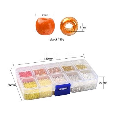 8500Pcs 10 Style Glass Seed Beads SEED-YW0001-80F-1