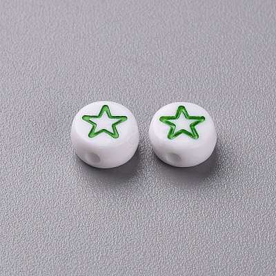 White Opaque Acrylic Beads MACR-N008-41C-1
