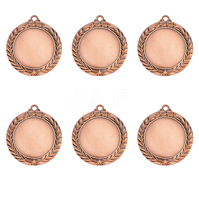 6Pcs Alloy Pendant Cabochons Settings FIND-FG0002-36R-1