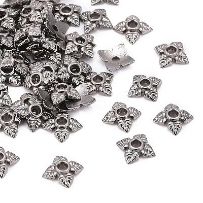 Tibetan Style Alloy Bead Caps TIBEB-Q018-B-FF-1