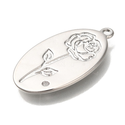 Mother's Day Brass Micro Pave Cubic Zirconia Pendants KK-U038-05P-07-1