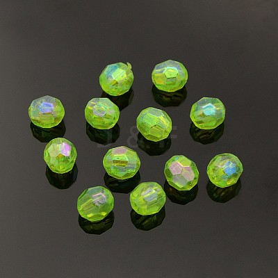 Eco-Friendly Transparent Acrylic Beads TACR-PL642-8mm-35-1