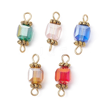 Glass Connector Charms PALLOY-JF02364-01-1
