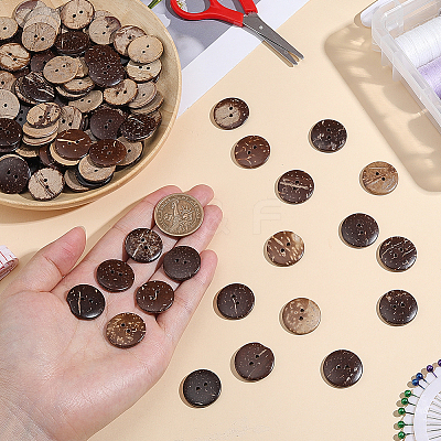 120Pcs Coconut Buttons COCO-CY0001-02-1