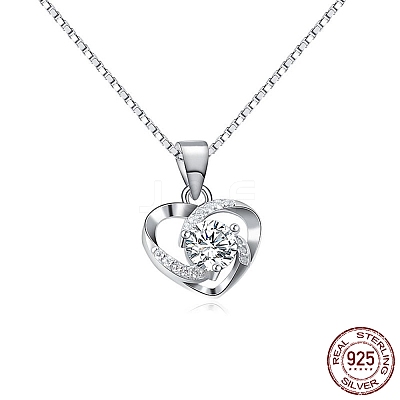 Anti-Tarnish Rhodium Plated 925 Sterling Silver Pendants ZIRC-BB50406-A-1