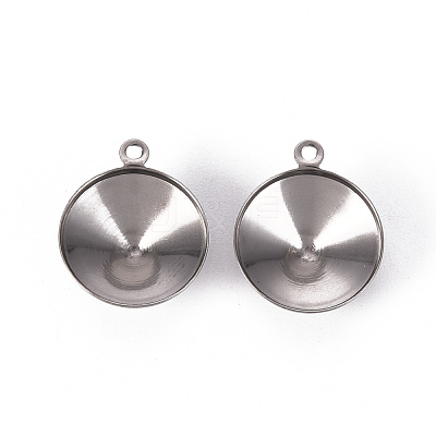Tarnish Resistant 201 Stainless Steel Pendant Rhinestone Settings STAS-Q239-017A-1