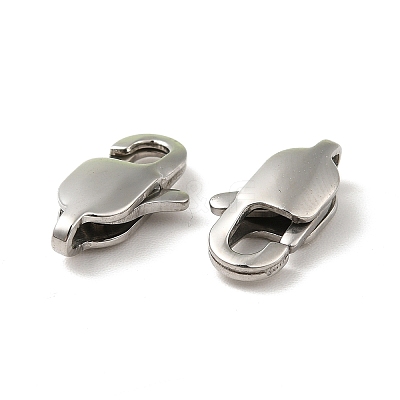 Tarnish Resistant 304 Stainless Steel Lobster Claw Clasps STAS-F094-05A-P-1
