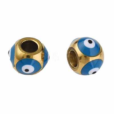 201 Stainless Steel Enamel Beads STAS-N087-59-06G-1
