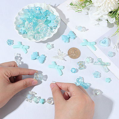 160Pcs 16 Styles Mixed Styles Acrylic Beads OACR-PA0001-77D-1