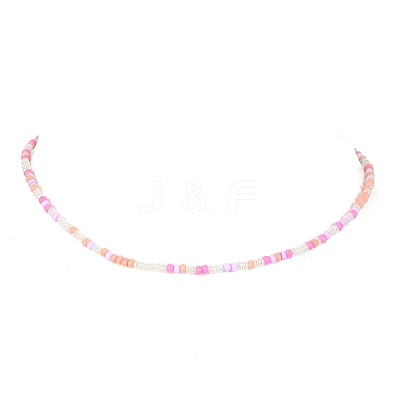 Glass Seed Beaded Necklace NJEW-JN04360-1