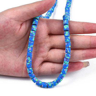 Handmade Polymer Clay Bead Strands X-CLAY-T020-10F-1