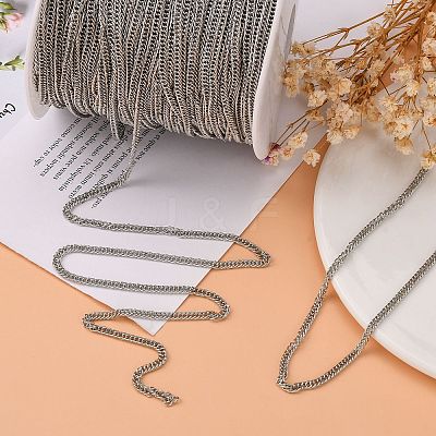 Iron Flat Double Link Chains CH-ZX009-4x3mm-P-1