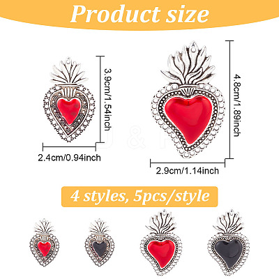 20Pcs 4 Styles Alloy Enamel Pendants ENAM-GO0001-02-1
