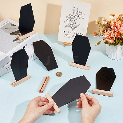 Coffin Shape  Wood Mini Chalkboard Message Board Signs AJEW-WH0567-61-1