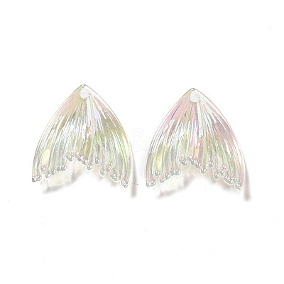 UV Plating Rainbow Iridescent Transparent Acrylic Pendants PACR-M002-09C-1