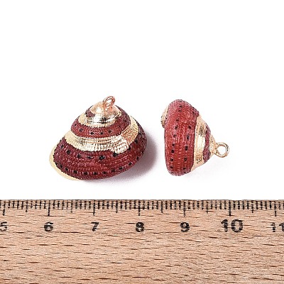 Electroplate Natural Sea Shell Pendants BSHE-Q020-01-1