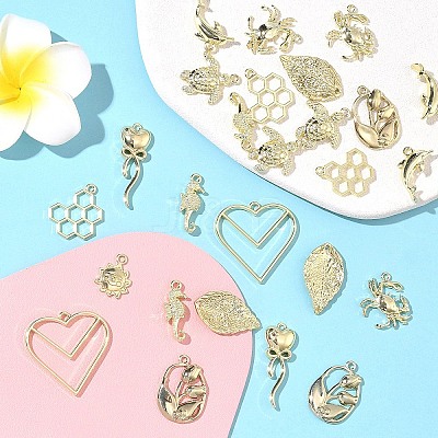 10Pcs 10 Styles Rack Plating Alloy Pendants FIND-YW0010-47-1