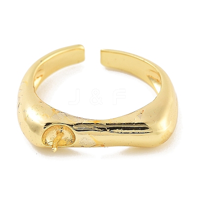 Rack Plating Brass Open Cuff Ring Settings KK-Z071-32G-1