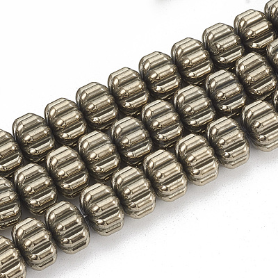 Electroplate Non-magnetic Synthetic Hematite Corrugated Beads Strands G-T061-108I-1