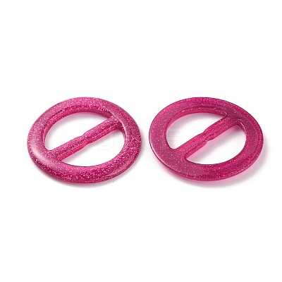 Flat Round Resin Buckle Clasps CRES-WH0013-15H-1