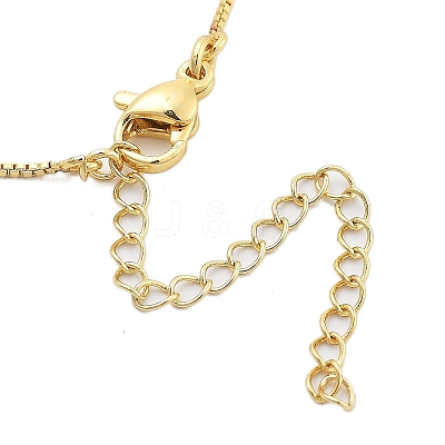 Brass & Plastic Pearl Letter Pendant Box Chain Necklaces for Women NJEW-U017-01G-25-1