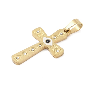Ion Plating(IP) 304 Stainless Steel Enamel Rhinestone Pendants STAS-Q325-05C-G-1