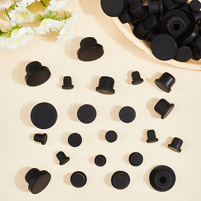50Pcs 5 Styles Silicone Hole Plugs AJEW-GF0011-62F-1
