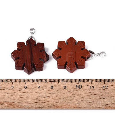 Natural Red Jasper Pendants G-T144-12E-1